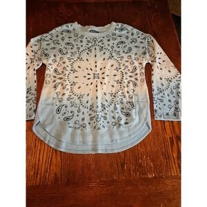 Democracy Sweater Womens Size Small  Blue/white‎ Blouse Long Sleeve (A528)